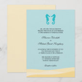 Ocean Double Seahorse Wedding Invitations Kaart (Voorkant / Achterkant)