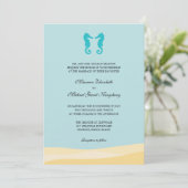 Ocean Double Seahorse Wedding Invitations Kaart (Staand voorkant)