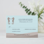 Ocean Double Seahorse Wedding RSVP (Staand voorkant)