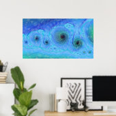 Ocean Dream Geo Fractal Poster (Thuiskantoor)