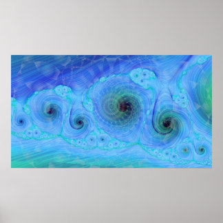 Ocean Dream Geo Fractal Poster