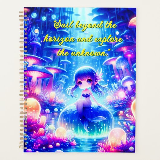 Ocean Dreams - Chibi Mermaid Glow Planner (Voorkant)