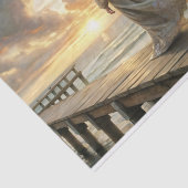 Ocean Dreams Romantisch Zeegezicht @ zonsondergang Tissuepapier (Detail)