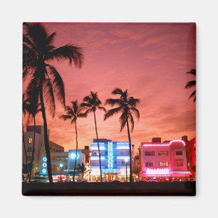 Ocean Drive - Miami Beach Skyline Magnet Magneet