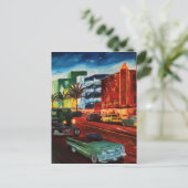Ocean Drive Miami met Mint Cadillac Briefkaart (Staand voorkant)