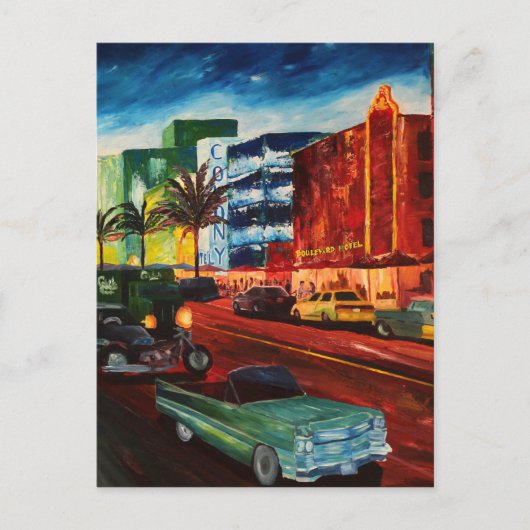 Ocean Drive Miami met Mint Cadillac Briefkaart (Voorkant)