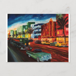 Ocean Drive Miami met Mint Cadillac Briefkaart