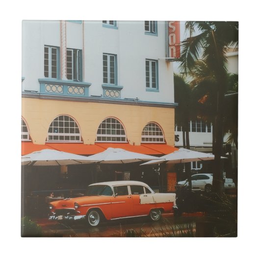Ocean Drive, South Beach, Miami Tegeltje (Voorkant)