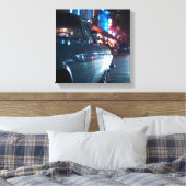 Ocean Drive vintage-wagen Canvas Afdruk (Insitu (Slaapkamer))