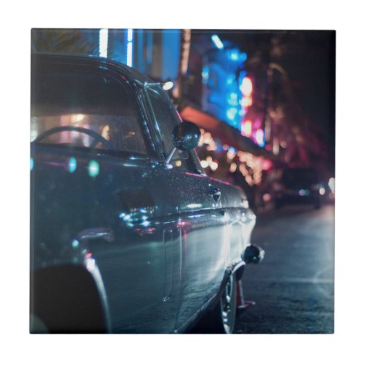 Ocean Drive vintage-wagen Tegeltje (Voorkant)