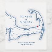 Ocean Edge Brewster Bestemming Bruiloft Wijn Etiket (Enkel label)