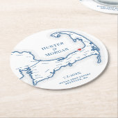 Ocean Edge Brewster MA Cape Cod Bruiloft Ronde Kartonnen Onderzetter (Gebogen)