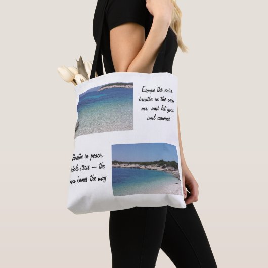 Ocean Escape - Motivational Beach Sac fourre-tout (De près)