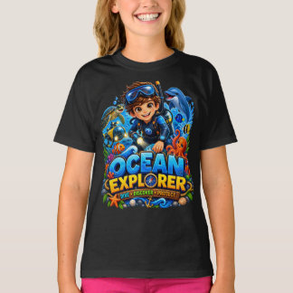 Ocean Explorer Kids T-shirt over marine leven