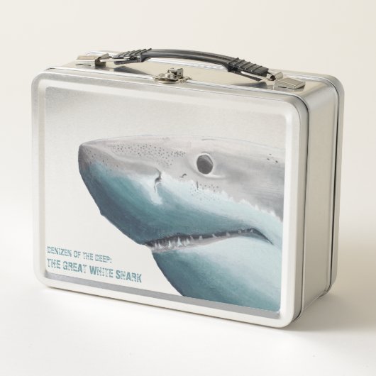 Ocean Explorer Lunchtrommel – De Grote Witte Haai (Voorkant)