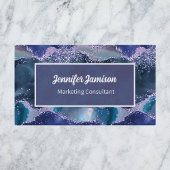 Ocean Faux Glitter Paarse Blauwe Lavendel Elegant Visitekaartje