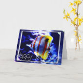 Ocean Fish Bonne Carte de voeux d'anniversaire (Fleur jaune)