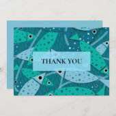Ocean Fish Pattern Flat Bedankt voor je creditcard (Voorkant / Achterkant)