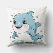 Ocean Friends Cute Sea Creatures Dolphin  Kussen (Achterkant)