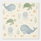Ocean Friends Nursery Wallpaper – Walvissen, Schil Behang (Voorkant)