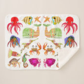Ocean Friends-Small Size Sherpa Deken (Voorkant (horizontaal))
