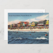 , Ocean Front Hotels, Virginia Beach, Va Briefkaart (Voorkant / Achterkant)