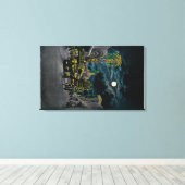Ocean Front in Night, Ocean Park Canvas Afdruk (Insitu (Houten vloer))