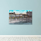 Ocean Front Swimming, Ocean Park Canvas Afdruk (Insitu (Houten vloer))