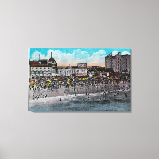 Ocean Front Swimming, Ocean Park Canvas Afdruk (Voorkant)