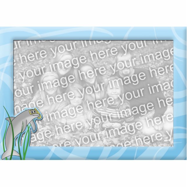 Ocean Fun Dolphin Afbeelding Lijst Fotobeeldje Magneet (Voorkant)