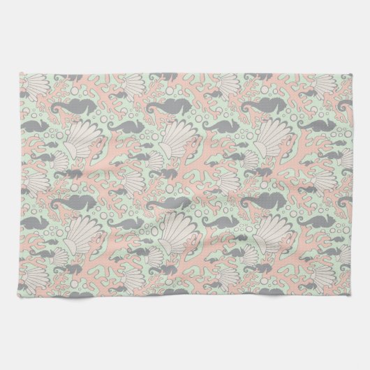 Ocean Gardens Pastel Serviette de cuisine (Horizontal)