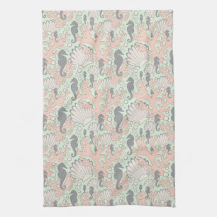 Ocean Gardens Pastel Serviette de cuisine