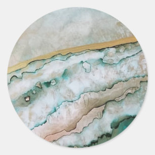 Ocean geïnspireerde telefoongreep ronde sticker