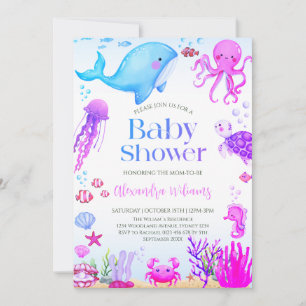 Ocean Girl Baby shower Kaart