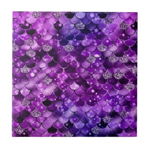 Ocean Glamour Colorful Fish Scales Pattern Tegeltje