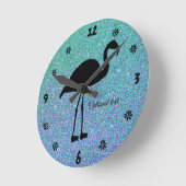 Ocean Glitter Flamingo Silhouette Wall klok (Hoek)