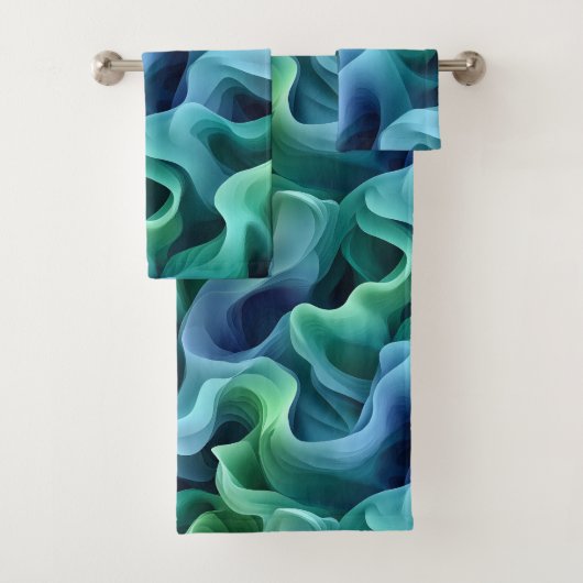 Ocean Glow Abstract Gradient Waves Pattern Bad Handdoek (Insitu)