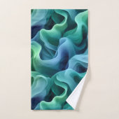 Ocean Glow Abstract Gradient Waves Pattern Bad Handdoek (Handdoek)