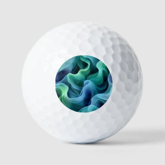Ocean Glow Abstract Gradient Waves Pattern Golfballen (Voorkant)