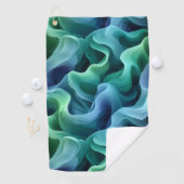 Ocean Glow Abstract Gradient Waves Pattern Golfhanddoek (Insitu)