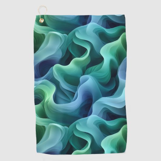 Ocean Glow Abstract Gradient Waves Pattern Golfhanddoek (Voorkant)