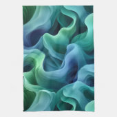 Ocean Glow Abstract Gradient Waves Pattern Theedoek (Verticaal)