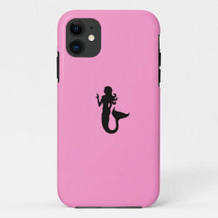 Ocean Glow_Black-on-Pink Mermaid iPhone 11 Hoesje