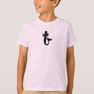 Ocean Glow_Black-on-Pink Mermaid T-shirt