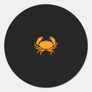 Ocean Glow_Oranje Crab Ronde Sticker