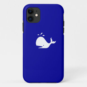 Ocean Glow_White-on-Blue Whale iPhone 5 Hoesje-Mat iPhone 11 Hoesje