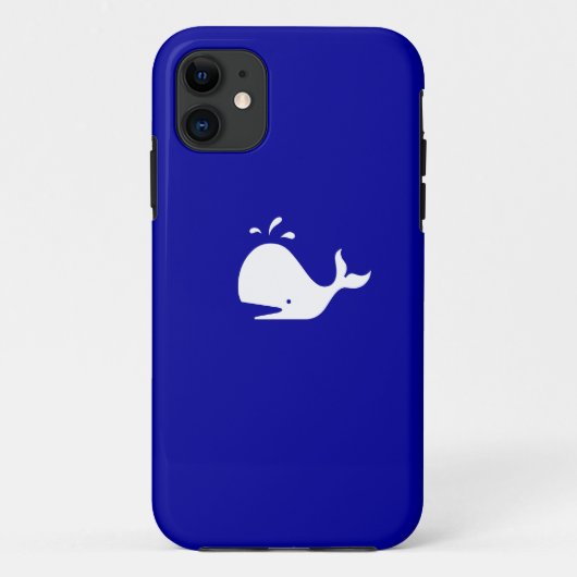 Ocean Glow_White-on-Blue Whale iPhone 5 Hoesje-Mat Case-Mate iPhone Case (Achterkant)