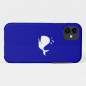 Ocean Glow_White-on-Blue Whale iPhone 5 Hoesje-Mat Case-Mate iPhone Case (Achterkant (horizontaal))