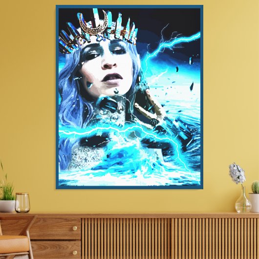 Ocean Goddess Fantasy Abstracte Art Canvas Afdruk (Insitu (Woonkamer))