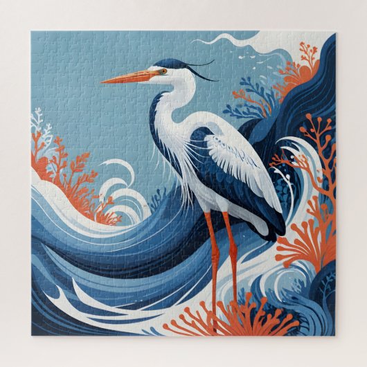ocean golfslag reiger puzzel (Verticaal)